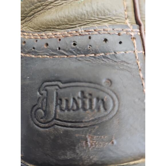 Justin Original Men’s Workboot 11D Steel Toe Hunter Green 11” Upper Tree Camo main image 6